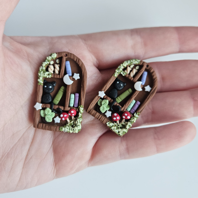 Ebony Bookshelf Earrings